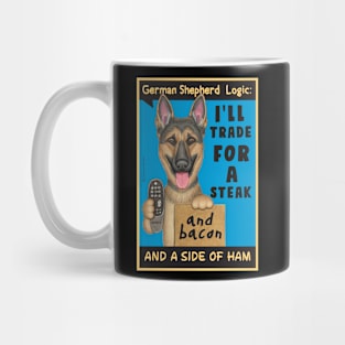 German Shepherd holding remote control Mug